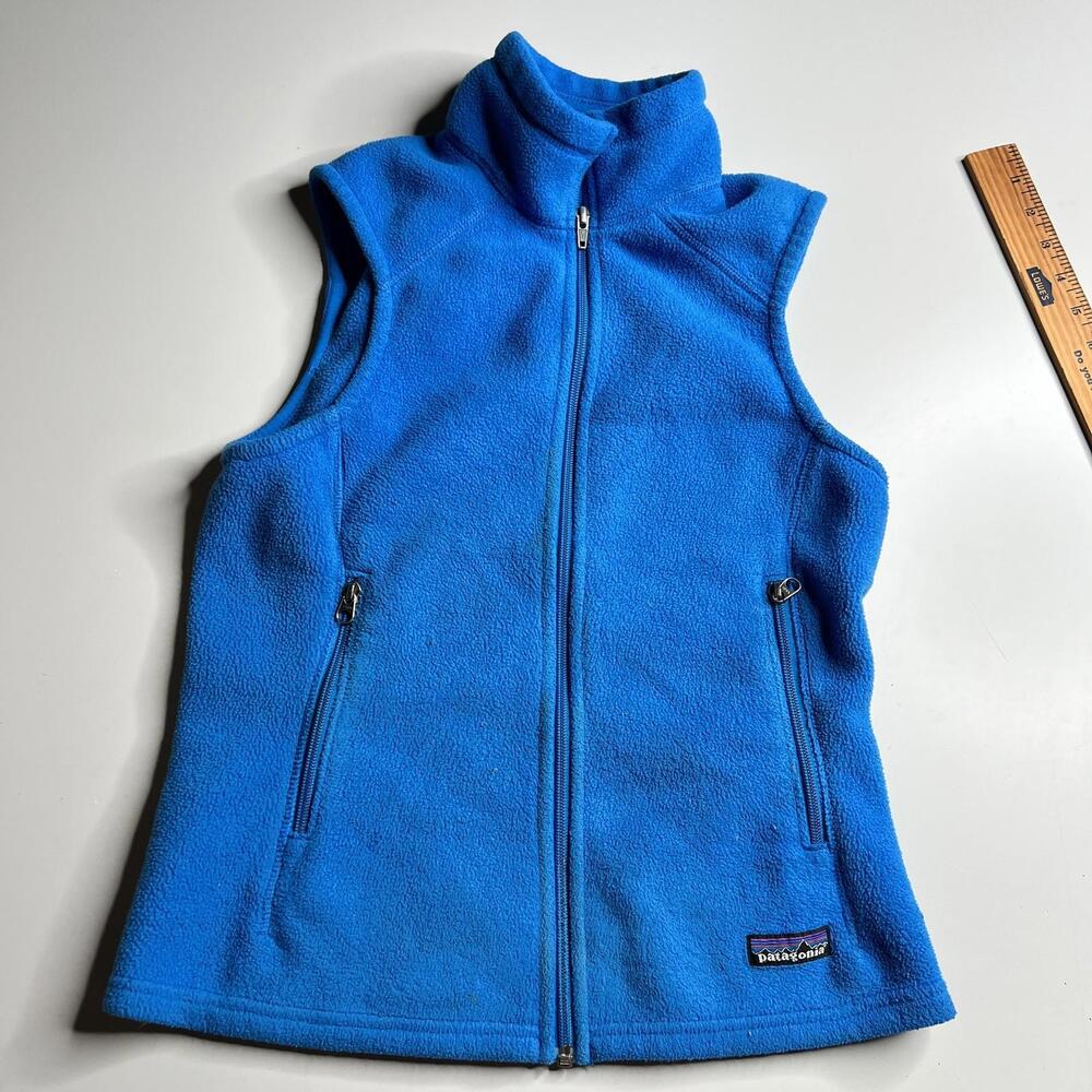 Patagonia Synchilla Fleece Vest Womens Small Blue Full Zip Outdoor Layering